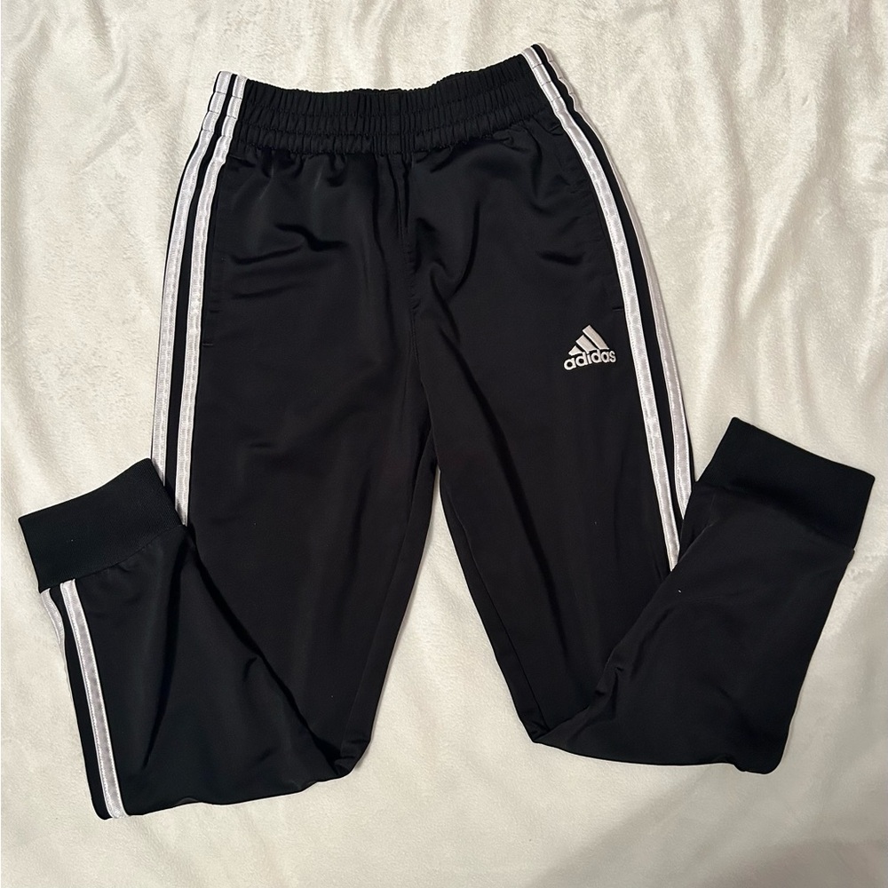 adidas Black Jogger Sweatpants with White 3-Stripes